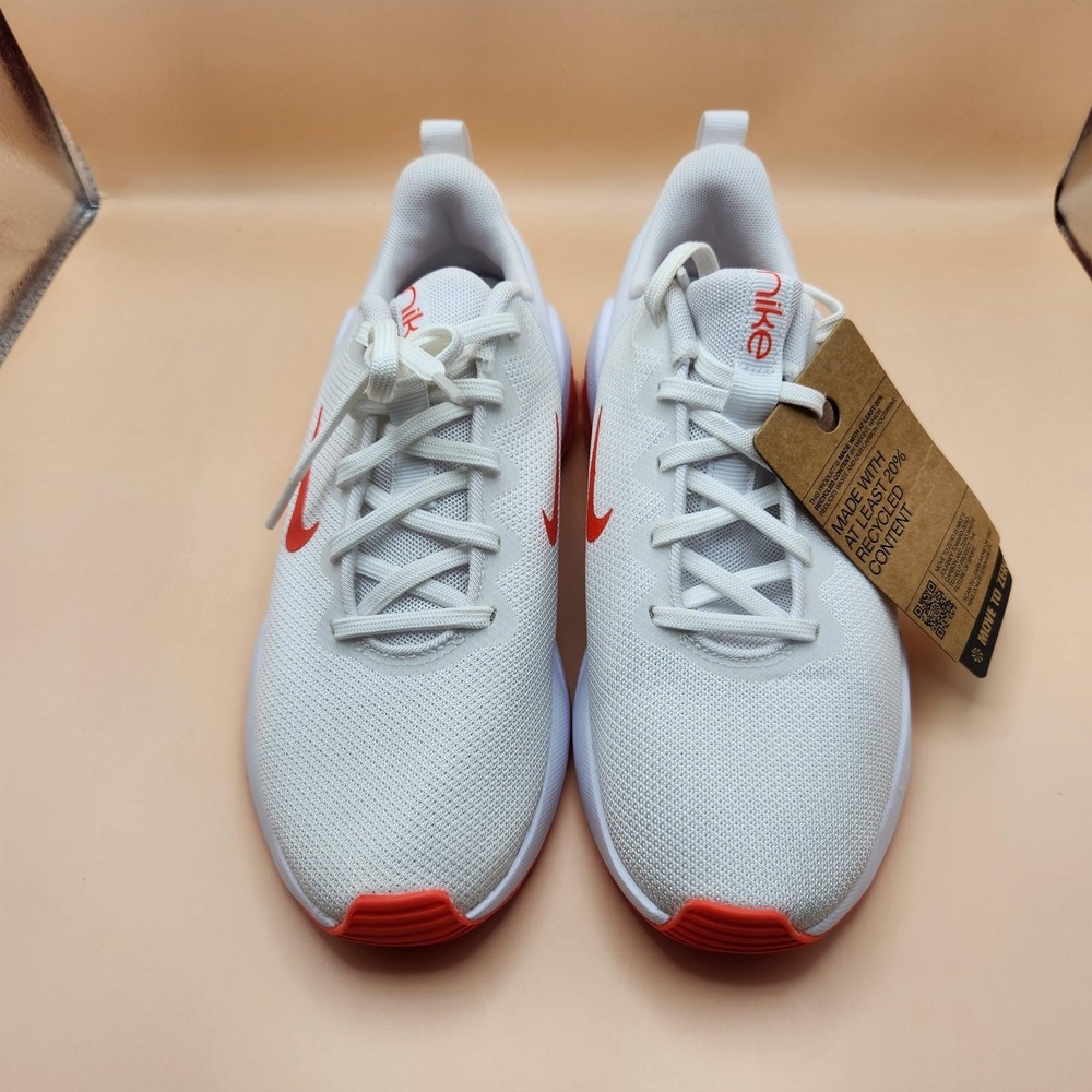 Nike Air Zoom Shoes Womens Size 7.5 White Orange Running FZ1689-101 Sneakers